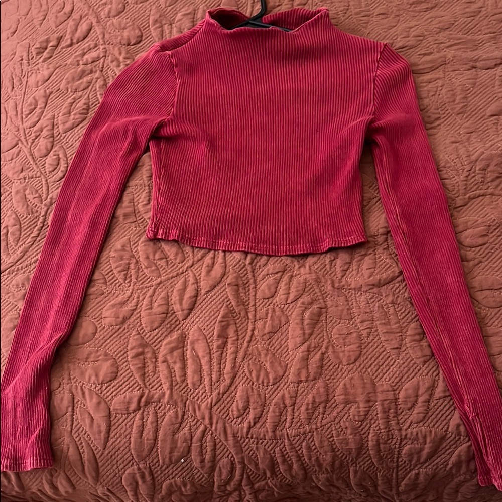 Bijou Apparel Fitted Crop Top with Long Sleeves